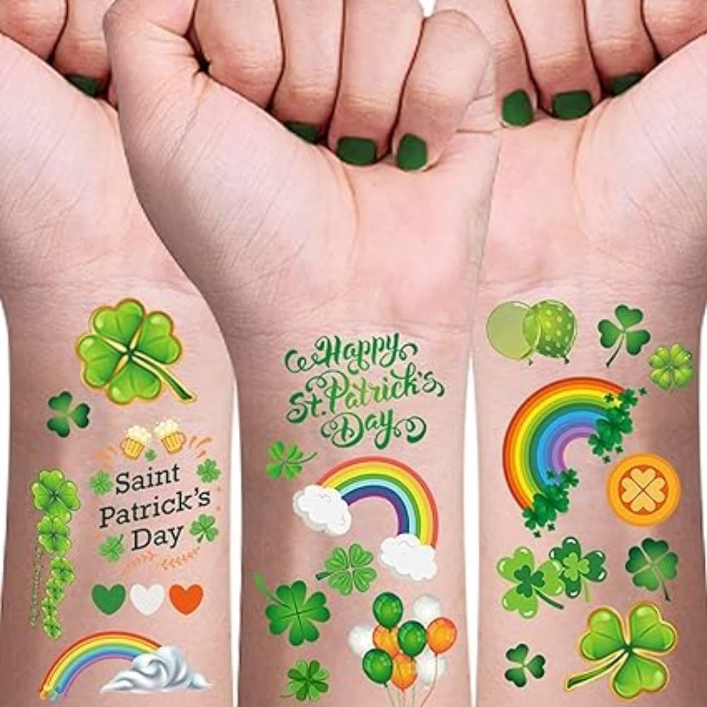 St Patricks Day Accessories Temporary Tattoos 10 Sheets,Saint Patricks Day